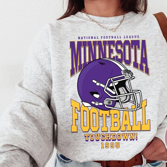 Vintage Minnesota Football Crewneck Sweatshirt, Retro Minnesota Vikings Shirt - Picture 1 of 2